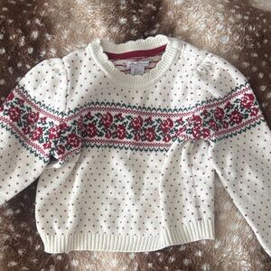 Tommy Bahama Kids Cream and Red Patterned Sweater